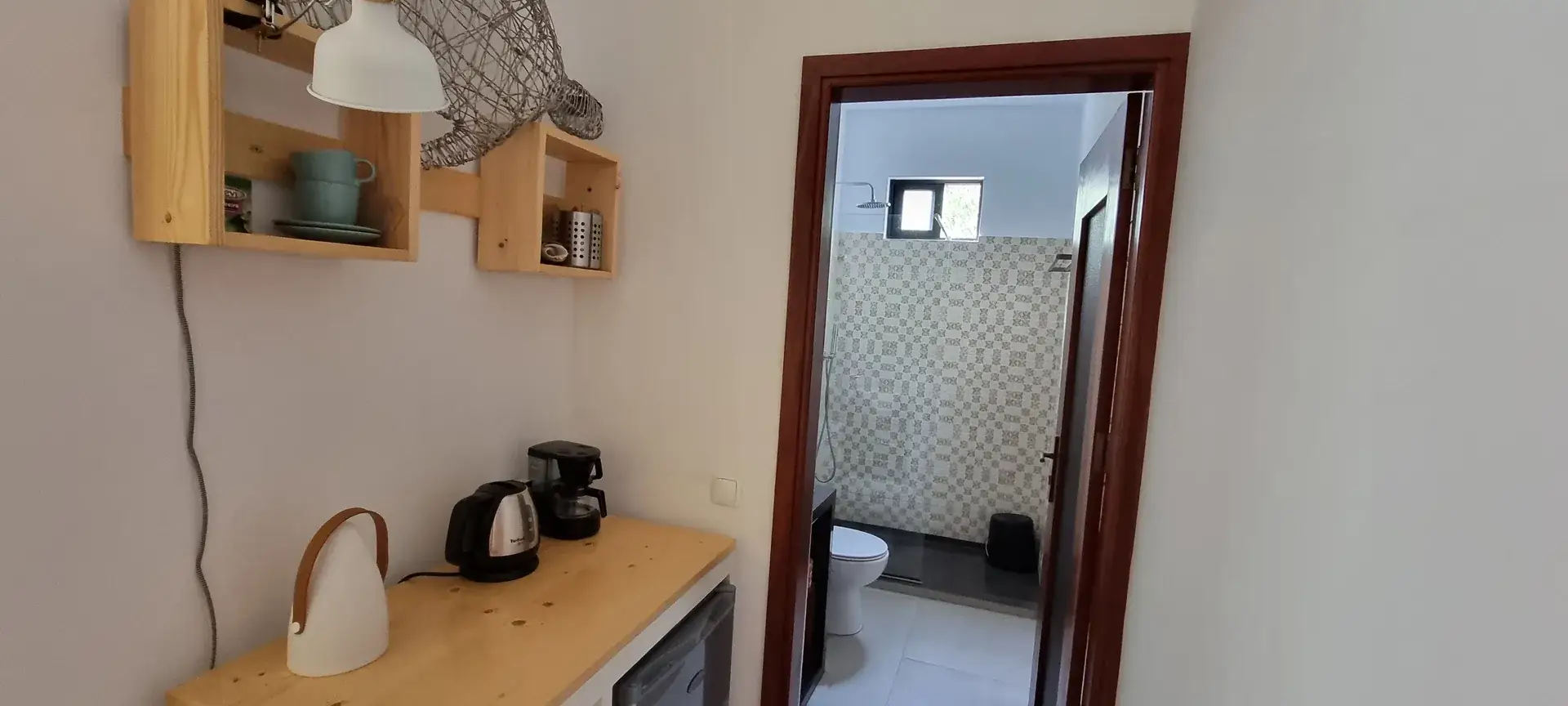 Yellow Room coffee corner beside the private bathroom