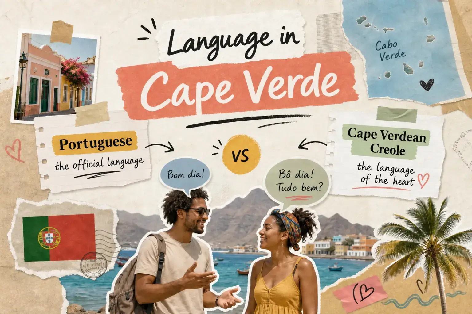 Infographic about the languages that are being spoken on Cape Verde